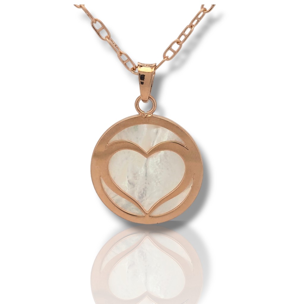 Κολιέ καρδια απο επιχρυσωμένο ροζ ασήμι 925° (code SHK905133C)